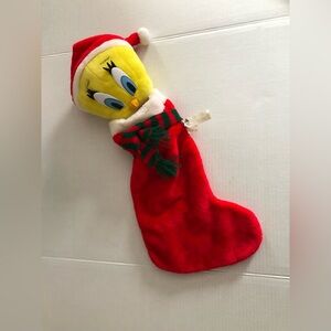 1997 Warner Bros. Tweety Bird Plush Christmas Stocking